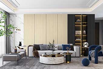 酒泉轻奢风格-客厅