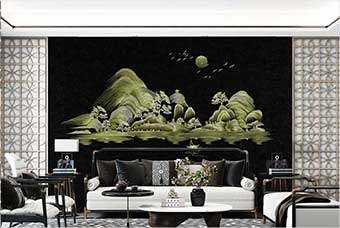 酒泉森佰汇航空纤维墙咔（湖光山色）